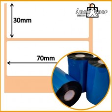 Etiquetas de Papel Couchet + Ribbon de Cera 91 Metros para OS-214 Plus